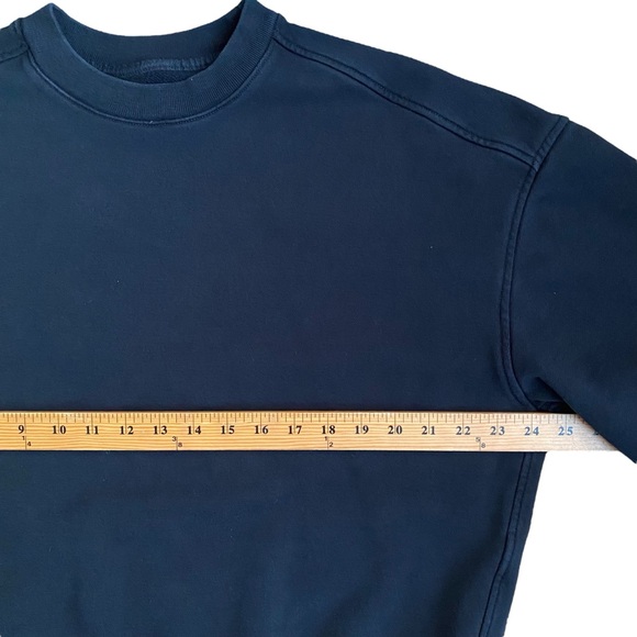 Everlane Cropped Loopback Crewneck Sweatshirt Womens XL Black Relaxed Pullover - Picture 6 of 8